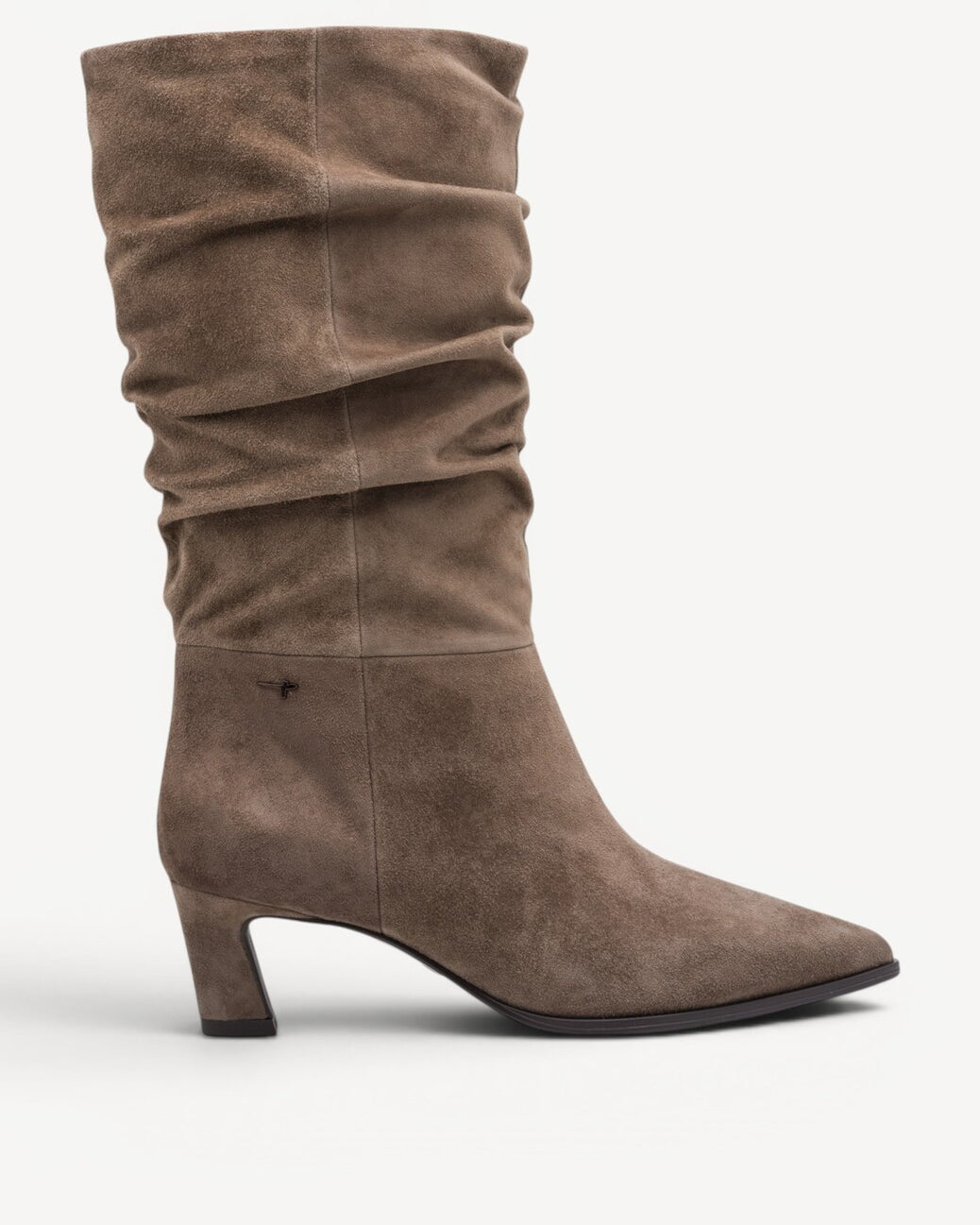 DAMESLAARS LANG/HALFHOOG-Beige suède/nubuck