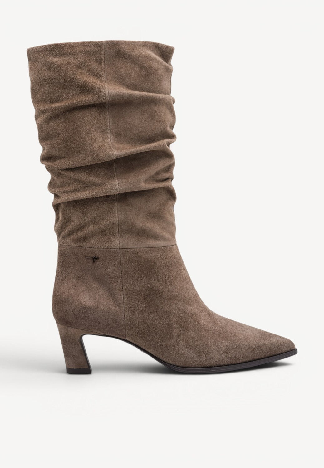 DAMESLAARS LANG/HALFHOOG-Beige suède/nubuck