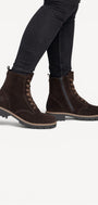 DAMES BOOTS+KORT LAARS-Bruin suède