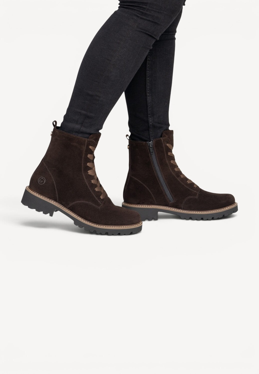 DAMES BOOTS+KORT LAARS-Bruin suède