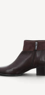 DAMES BOOTS+KORT LAARS-Bruin leer