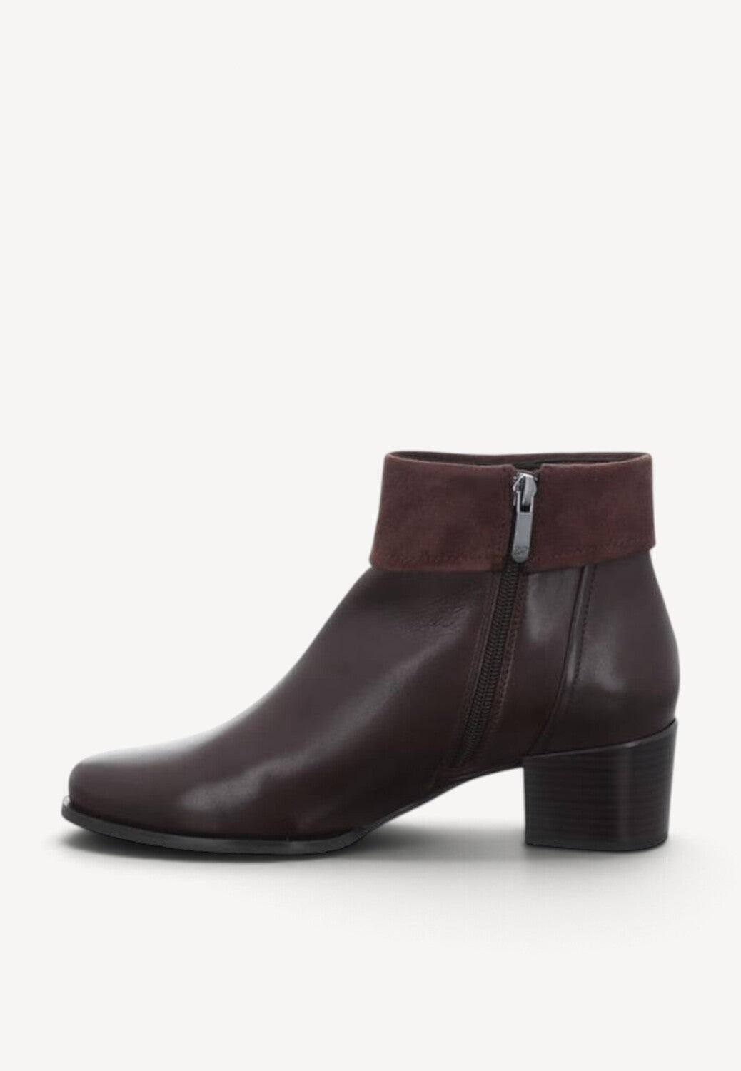 DAMES BOOTS+KORT LAARS-Bruin leer