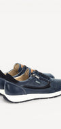 Heren veterschoenen-Blauw leer