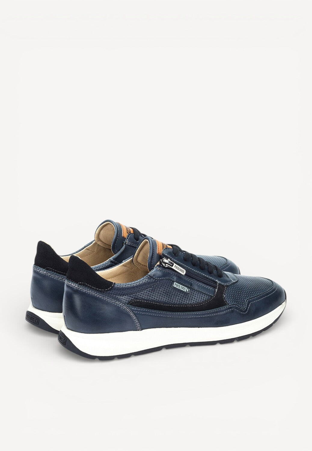 Heren veterschoenen-Blauw leer
