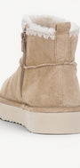 DAMES BOOTS+KORT LAARS-Beige suède/nubuck