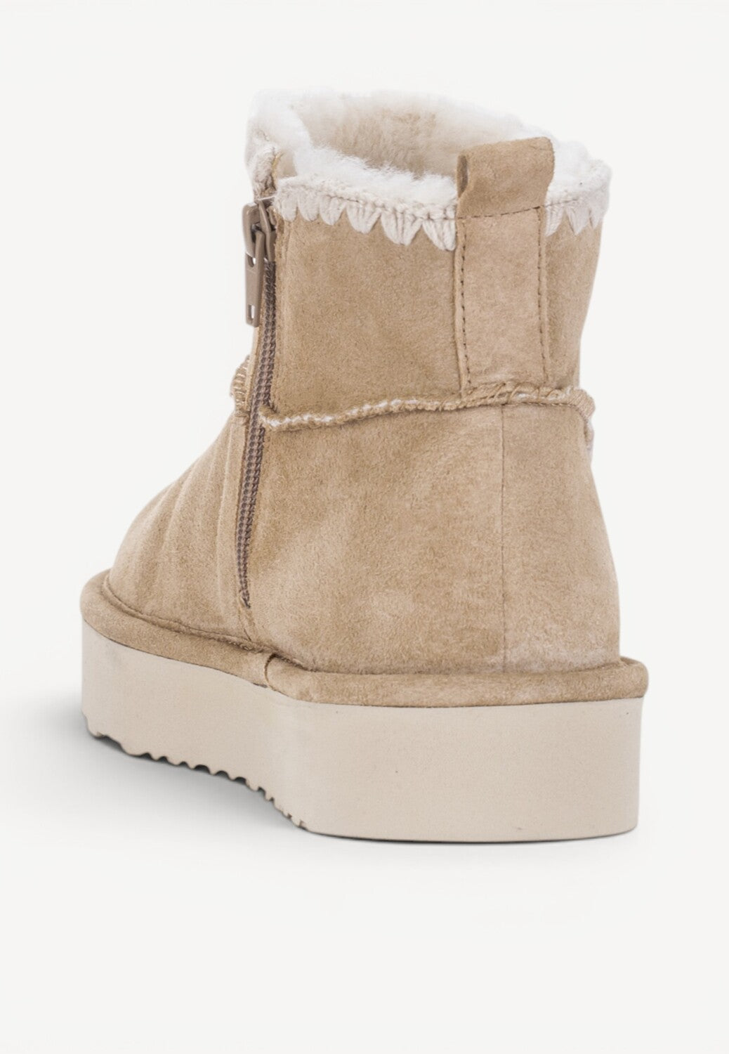 DAMES BOOTS+KORT LAARS-Beige suède/nubuck
