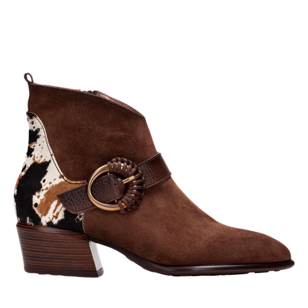 DAMES BOOTS+KORT LAARS-Bruin suède