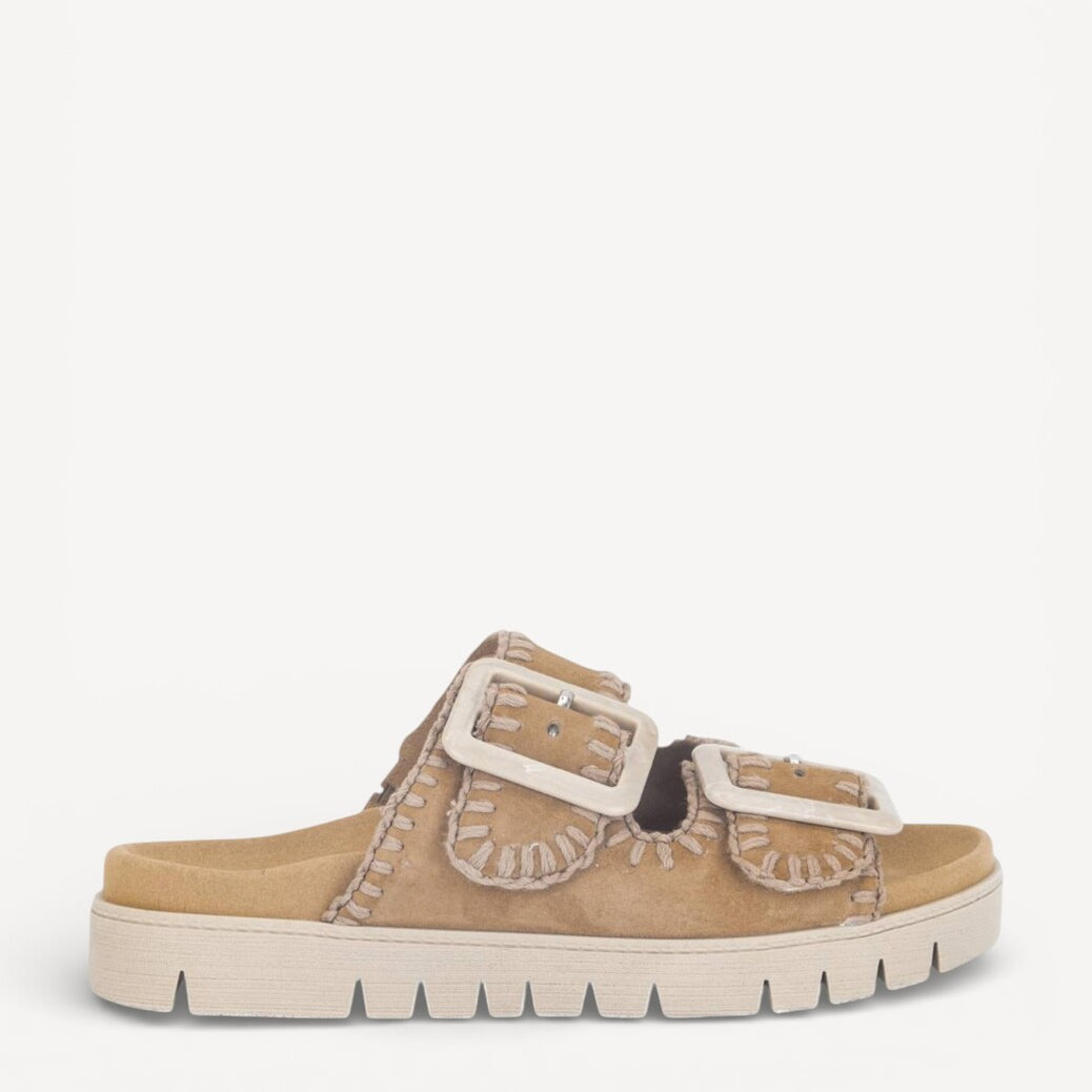 DAMES OPEN SCHOENEN-Bruin suède