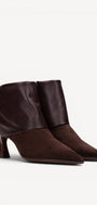 DAMES BOOTS+KORT LAARS-Bruin suède