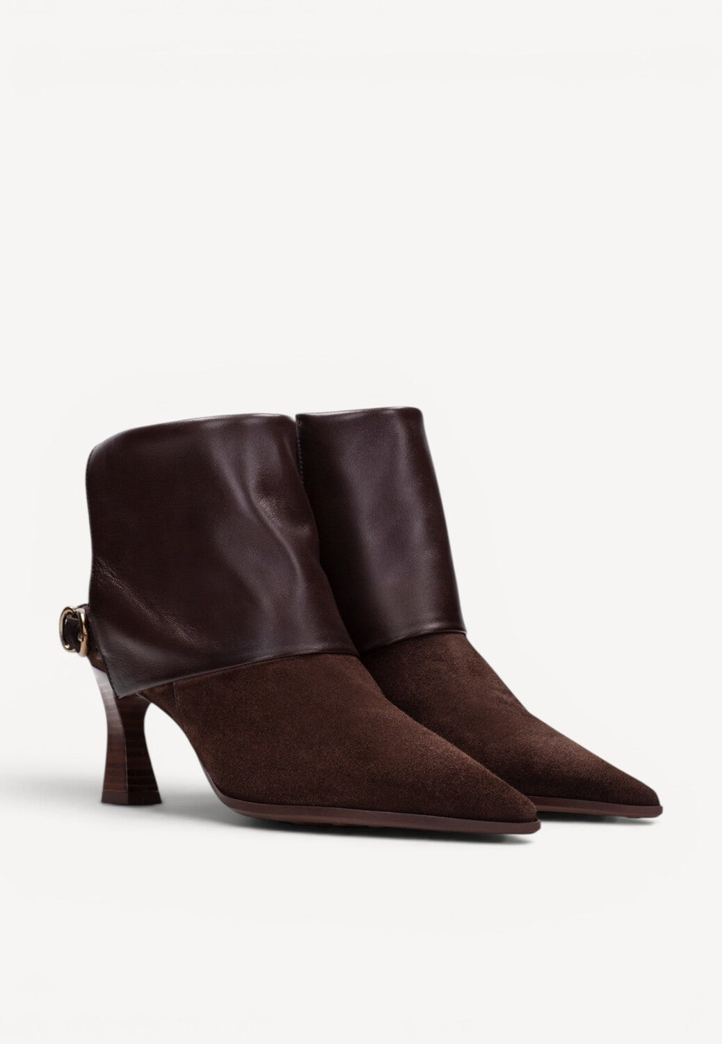 DAMES BOOTS+KORT LAARS-Bruin suède