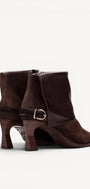 DAMES BOOTS+KORT LAARS-Bruin suède