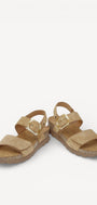 DAMES OPEN SCHOENEN-Beige suède/nubuck