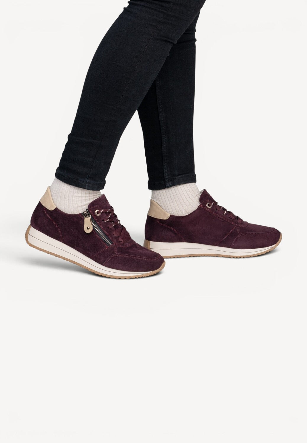 DAMES SPORTIEVE VETERSCHO-Rood suède/nubuck