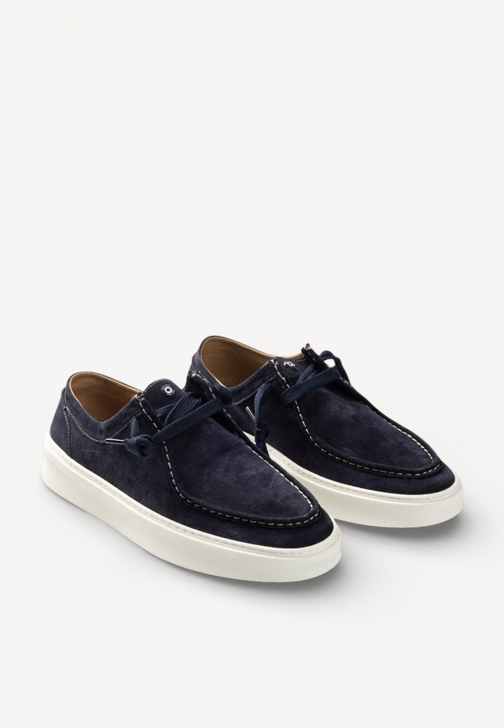 Heren veterschoenen-Blauw suède/nubuck