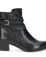 DAMES BOOTS+KORT LAARS-Zwart leer