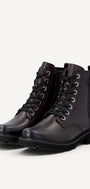 DAMES BOOTS+KORT LAARS-Bruin leer