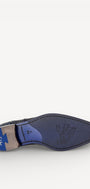 Heren veterschoenen-Blauw leer