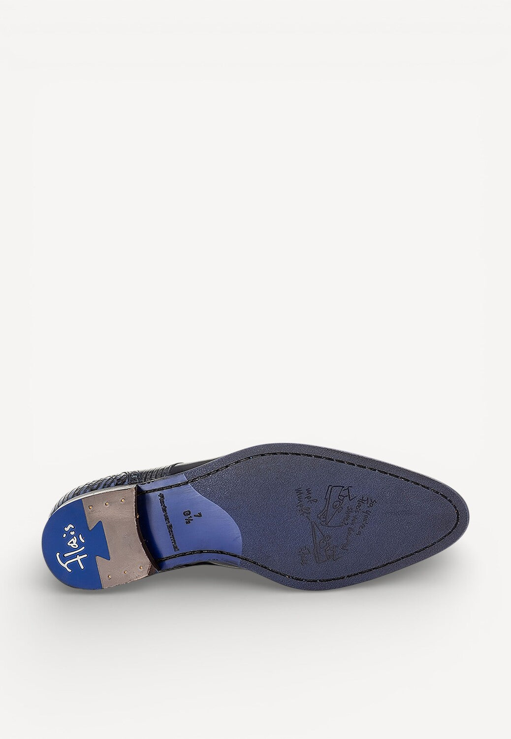 Heren veterschoenen-Blauw leer