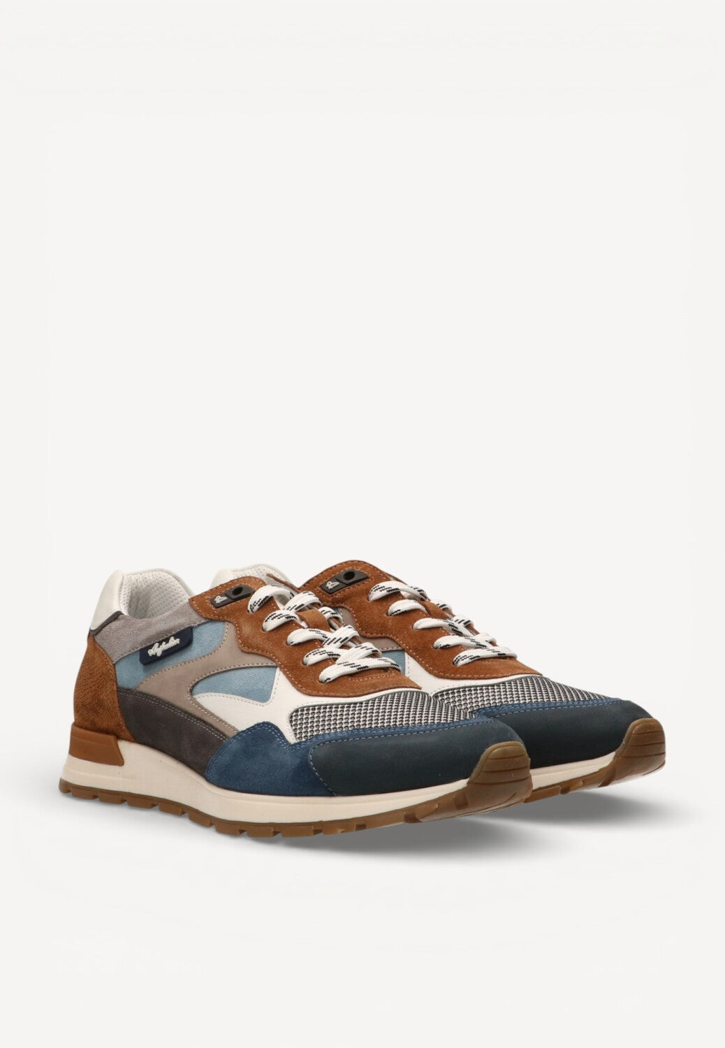 Heren veterschoenen-Blauw combi kleur