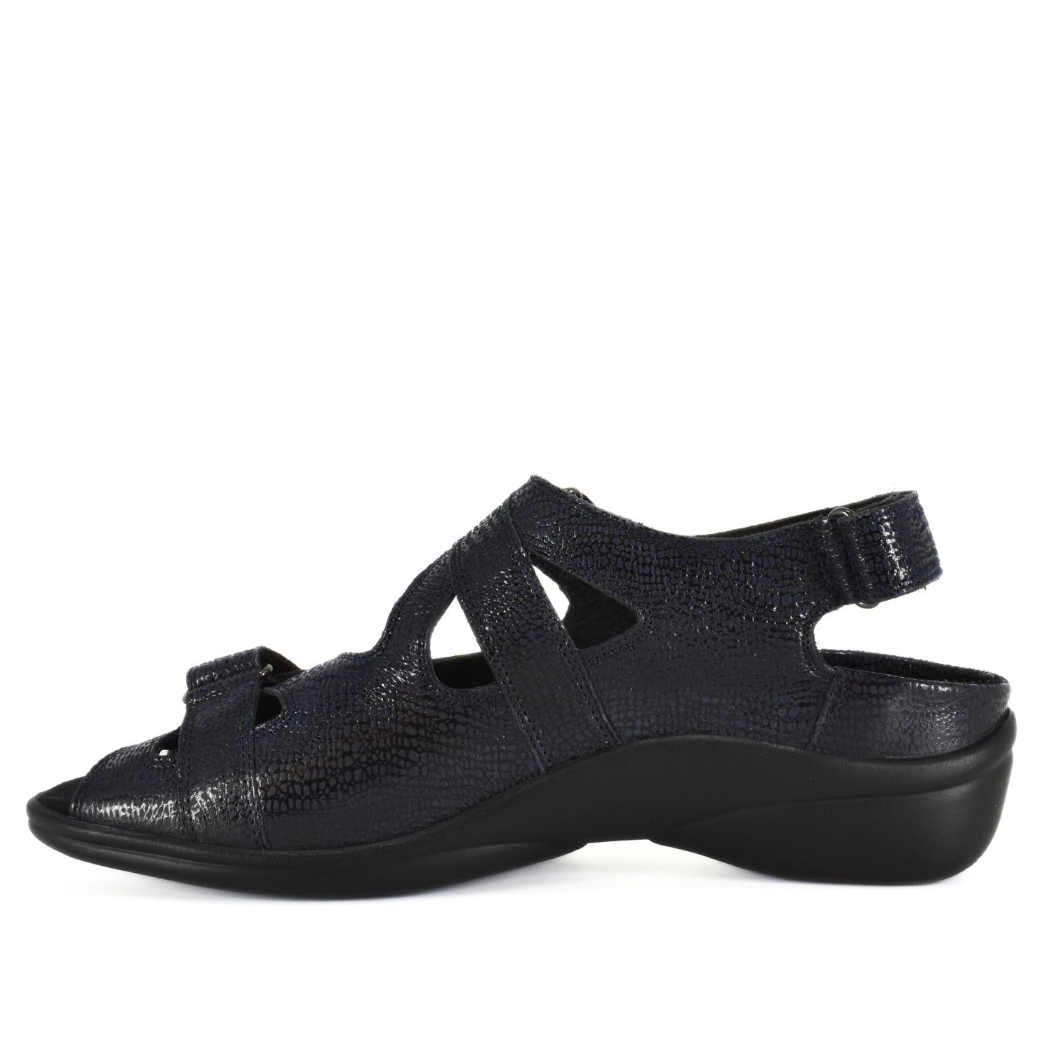 DAMES OPEN SCHOENEN-Blauw leer