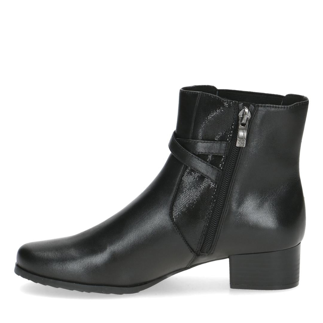 DAMES BOOTS+KORT LAARS-Zwart leer