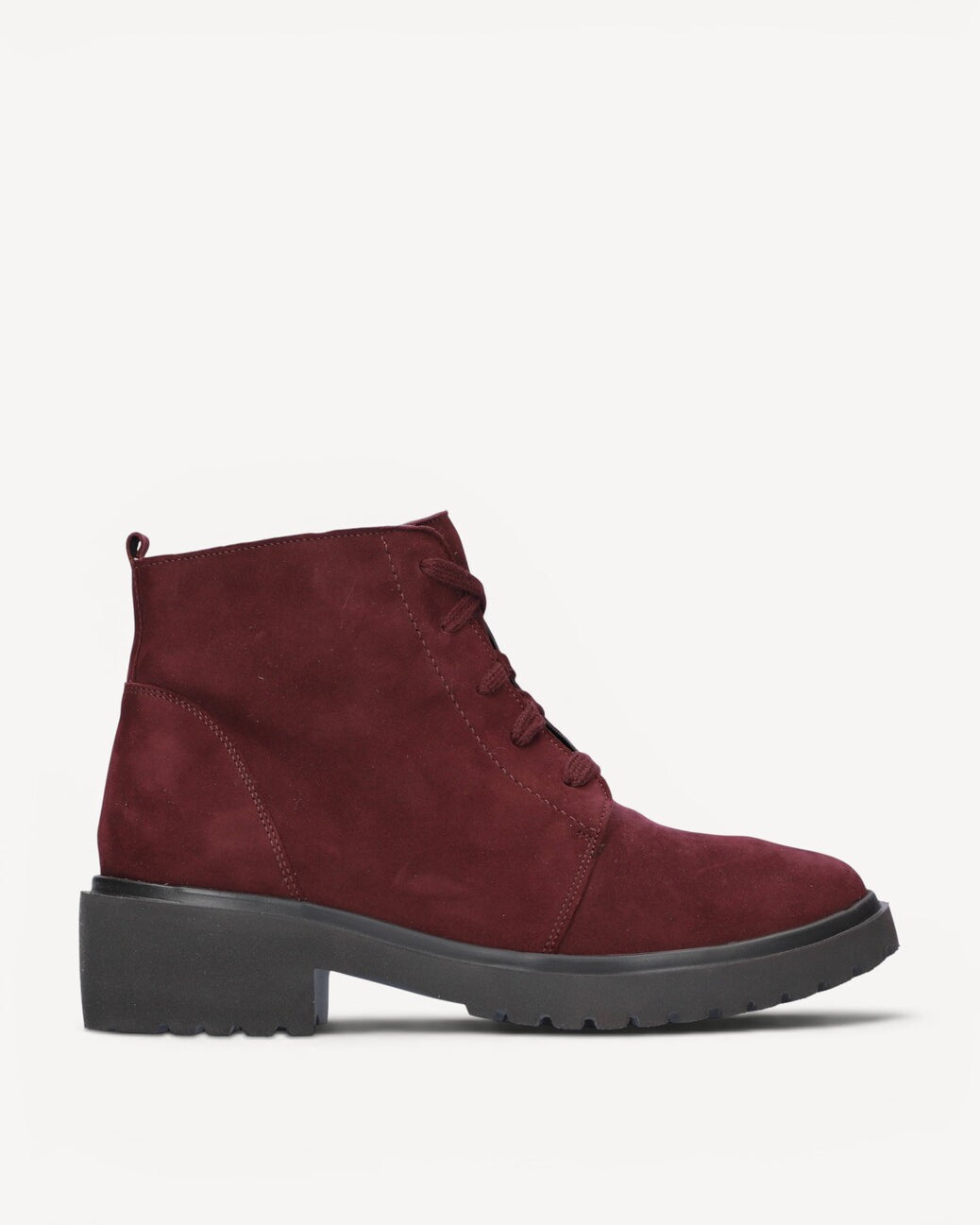 DAMES BOOTS+KORT LAARS-Rood suède/nubuck