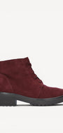DAMES BOOTS+KORT LAARS-Rood suède/nubuck