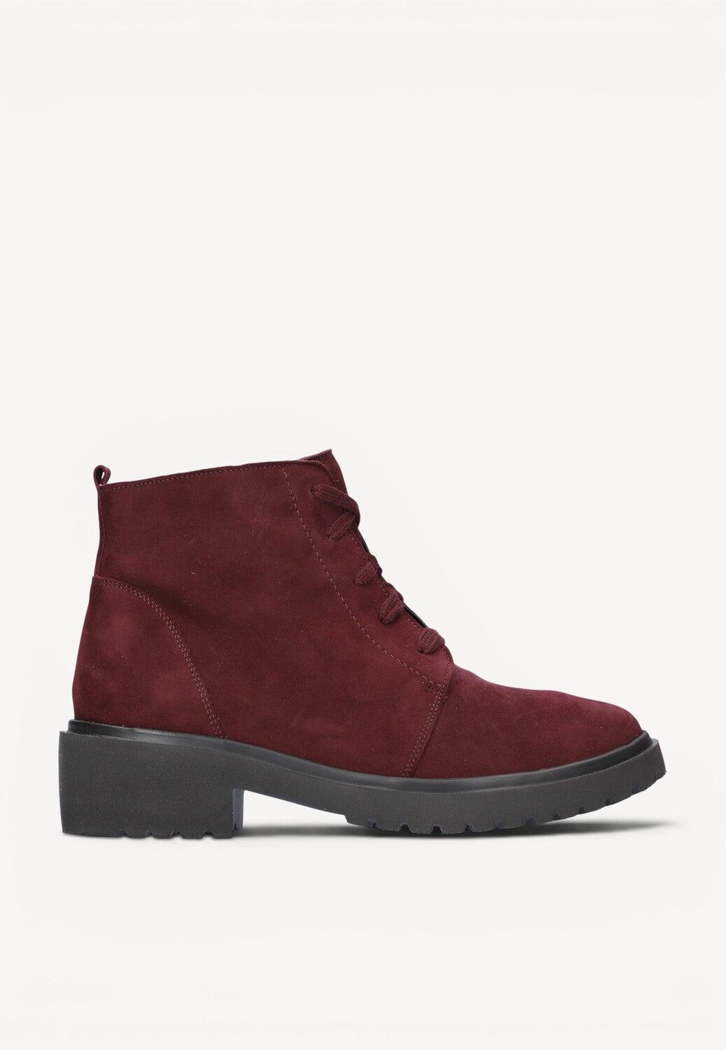 DAMES BOOTS+KORT LAARS-Rood suède/nubuck