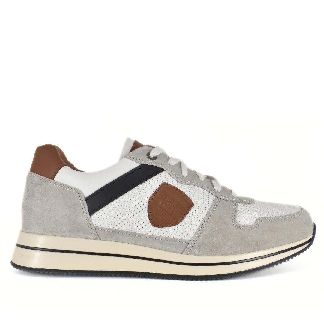 Heren veterschoenen-Wit suède/nubuck