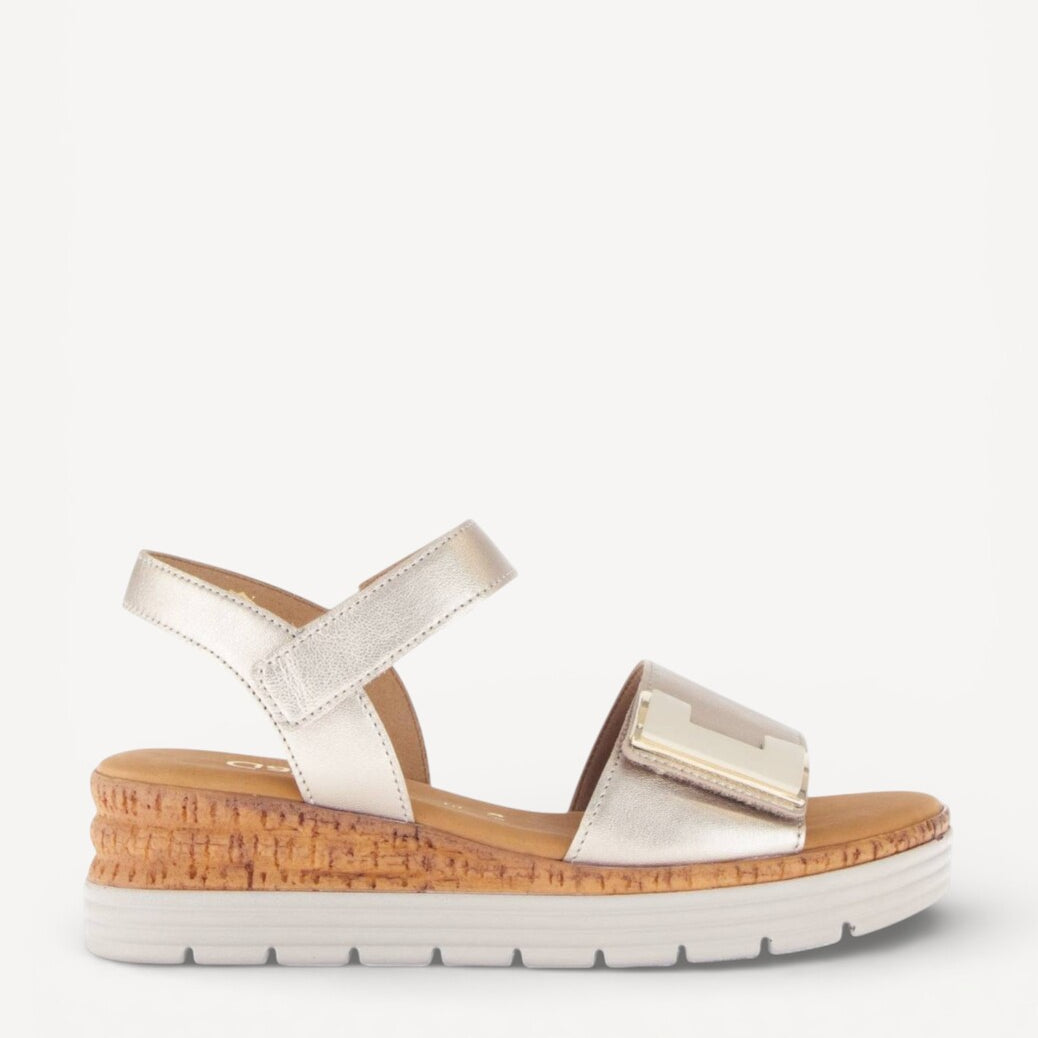 DAMES OPEN SCHOENEN-Goud leer