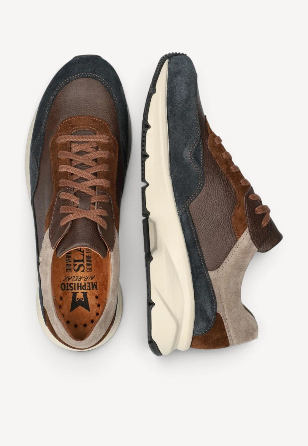 Heren veterschoenen-Blauw suède/nubuck