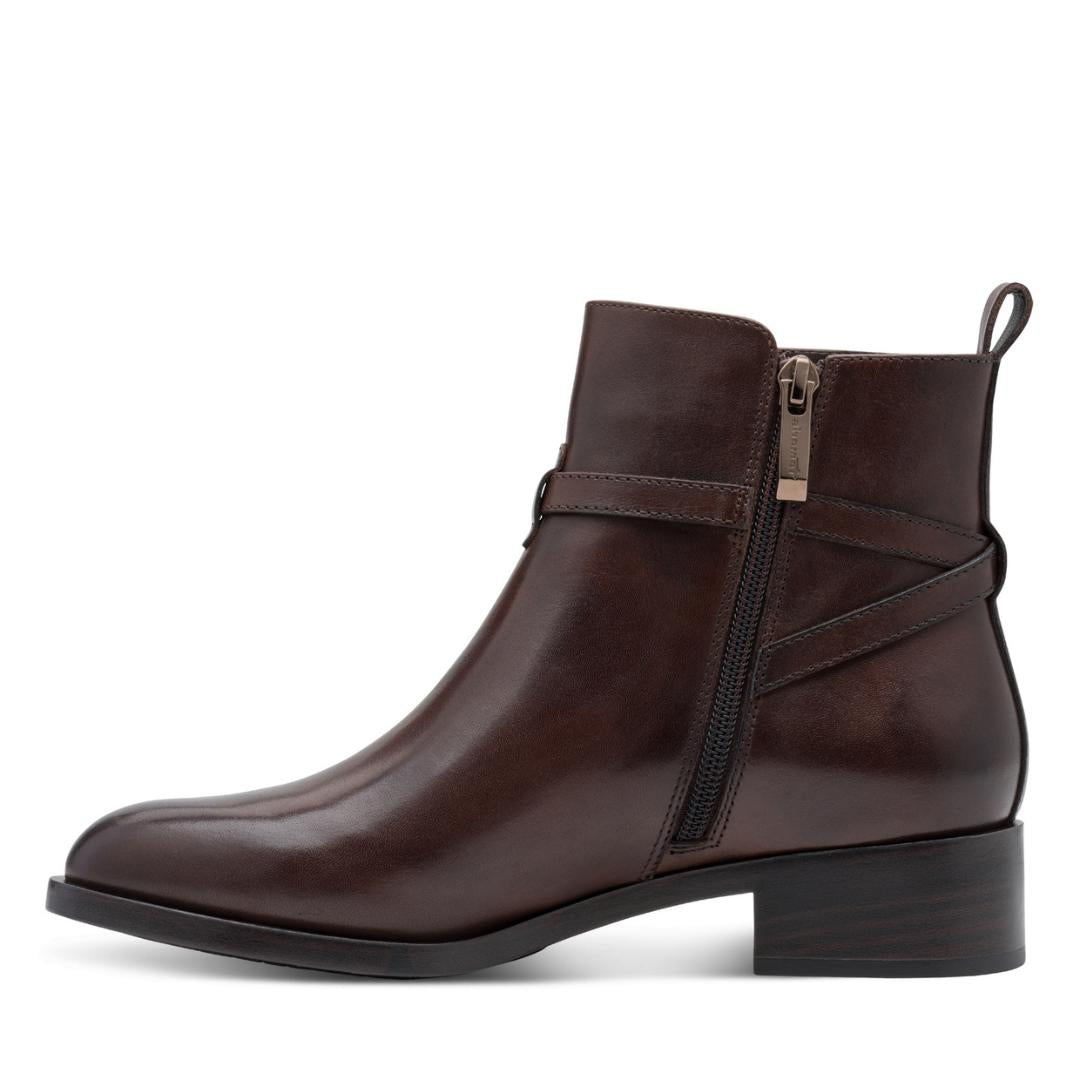 DAMES BOOTS+KORT LAARS-Bruin leer