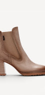 DAMES BOOTS+KORT LAARS-Beige leer