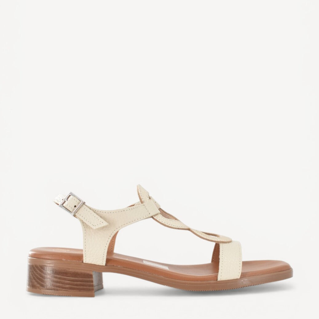 DAMES OPEN SCHOENEN-Beige combi kleur