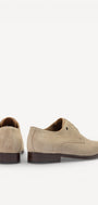 Heren veterschoenen-Beige suède/nubuck