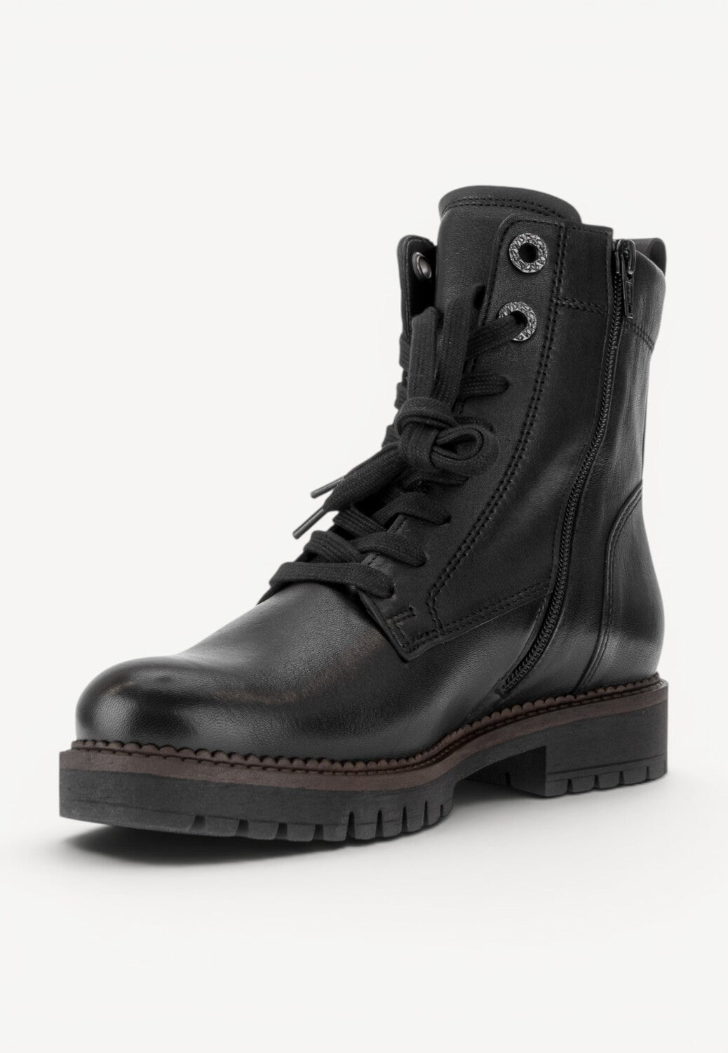 DAMES BOOTS+KORT LAARS-Zwart leer