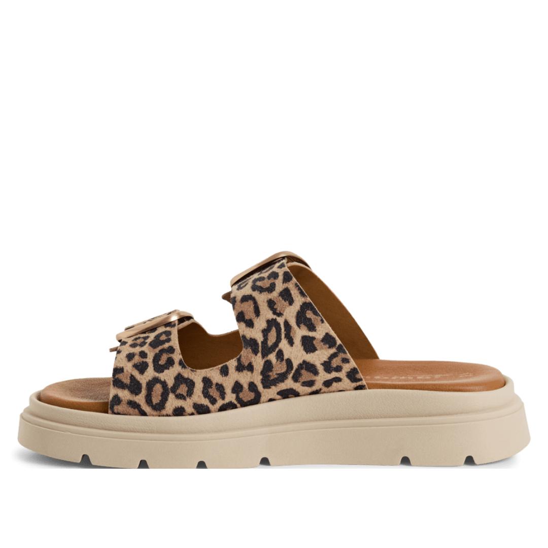 DAMES OPEN SCHOENEN-Bruin combi kleur