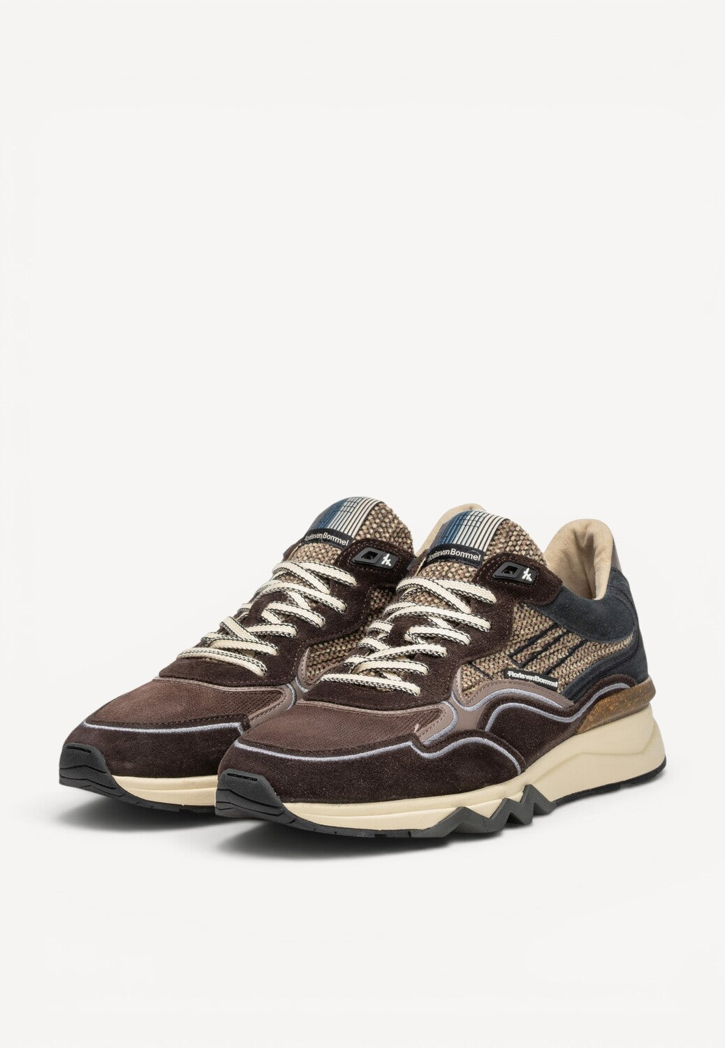 Heren veterschoenen-Bruin combi kleur