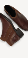 DAMES BOOTS+KORT LAARS-Bruin leer