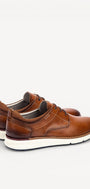 Heren veterschoenen-Bruin leer