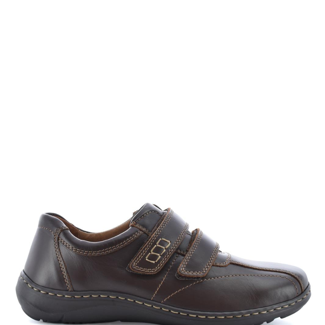 Heren veterschoenen-Bruin leer