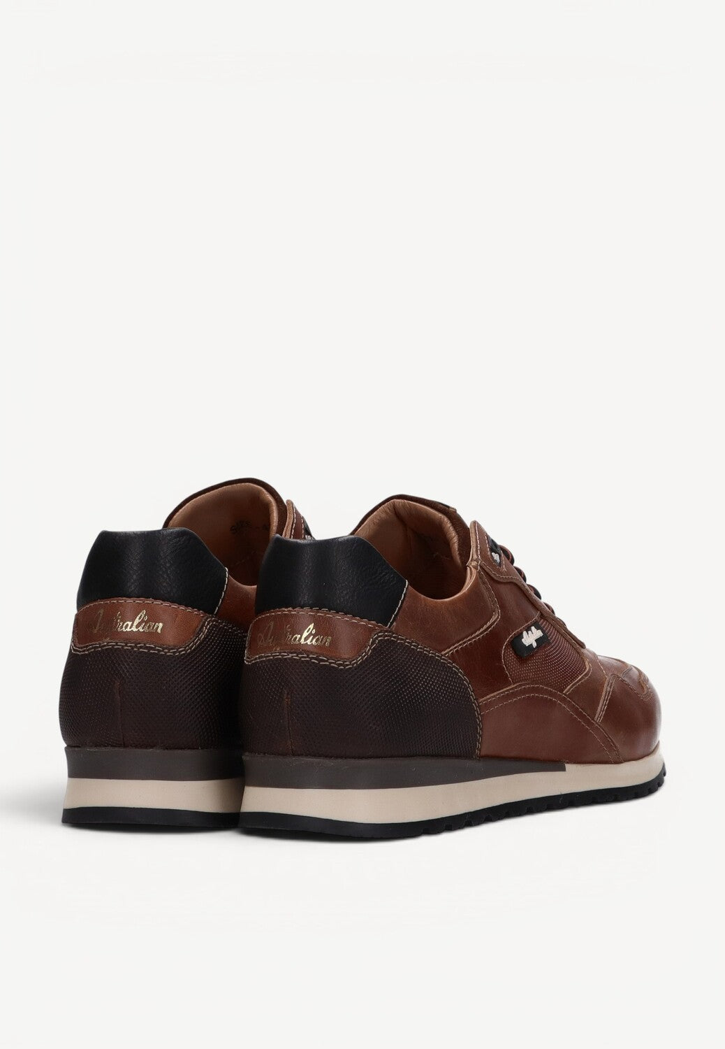 Heren veterschoenen-Bruin leer