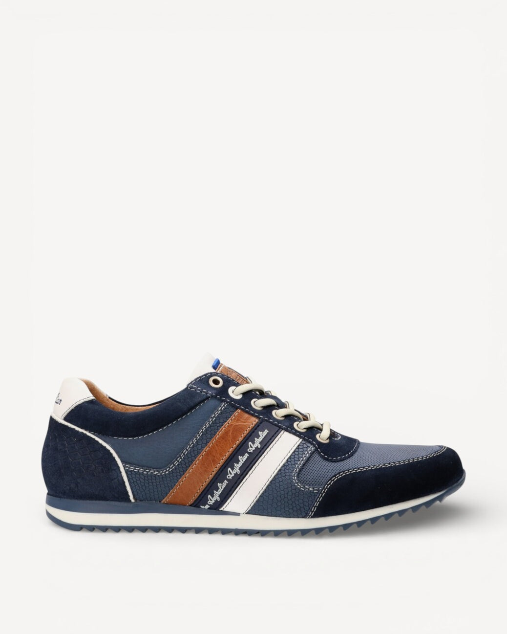 Heren veterschoenen-Blauw leer