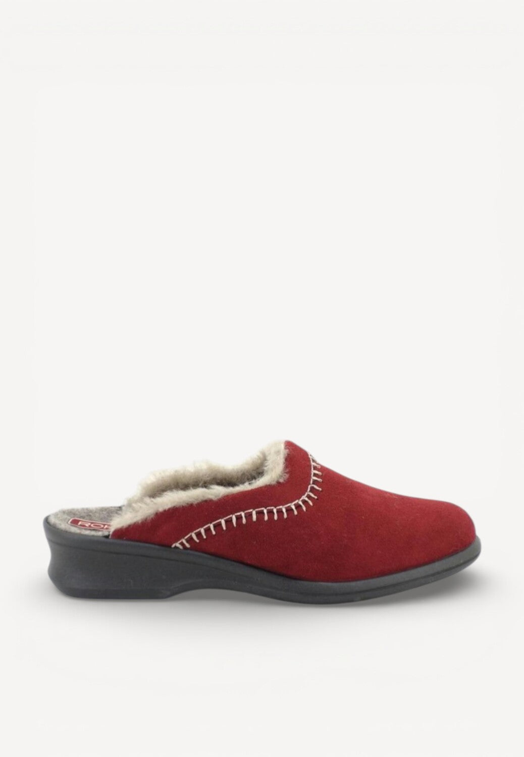 Dames muil pantoffels-Rood suède/nubuck