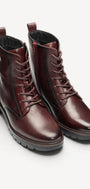 DAMES BOOTS+KORT LAARS-Rood leer
