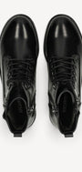 DAMES BOOTS+KORT LAARS-Zwart leer