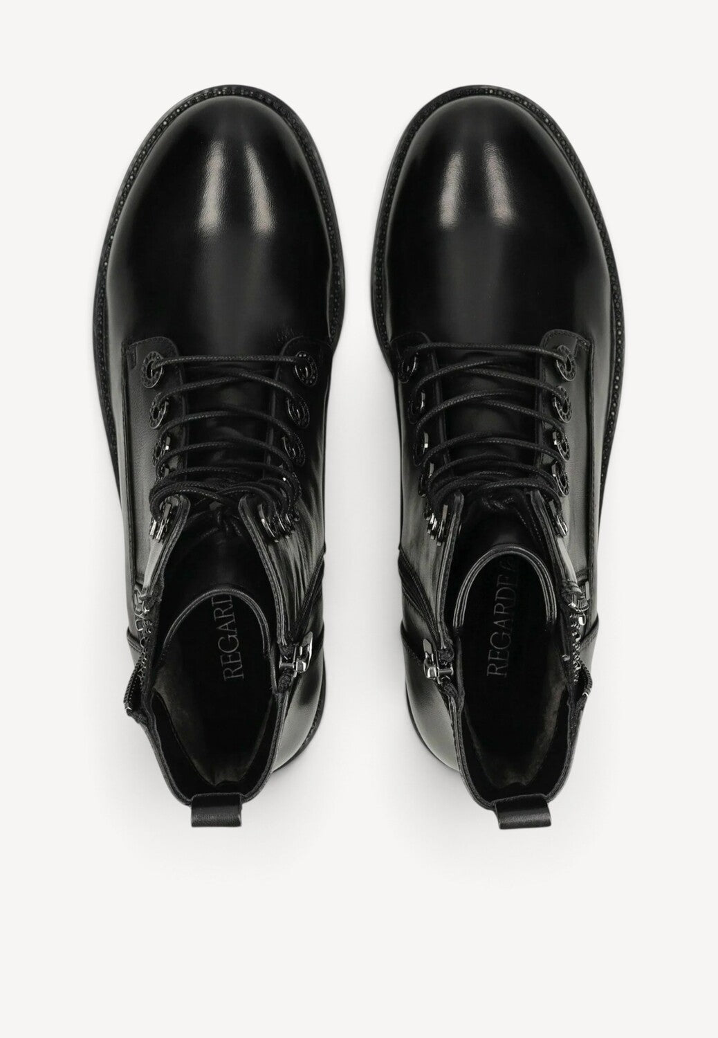 DAMES BOOTS+KORT LAARS-Zwart leer