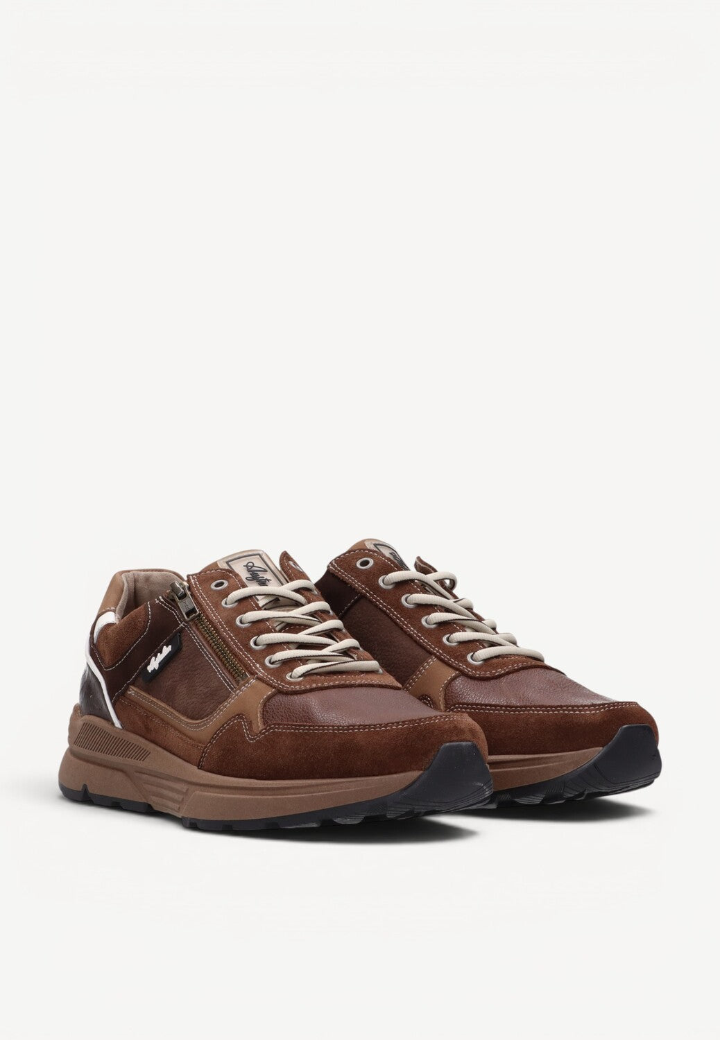 Heren veterschoenen-Bruin suède