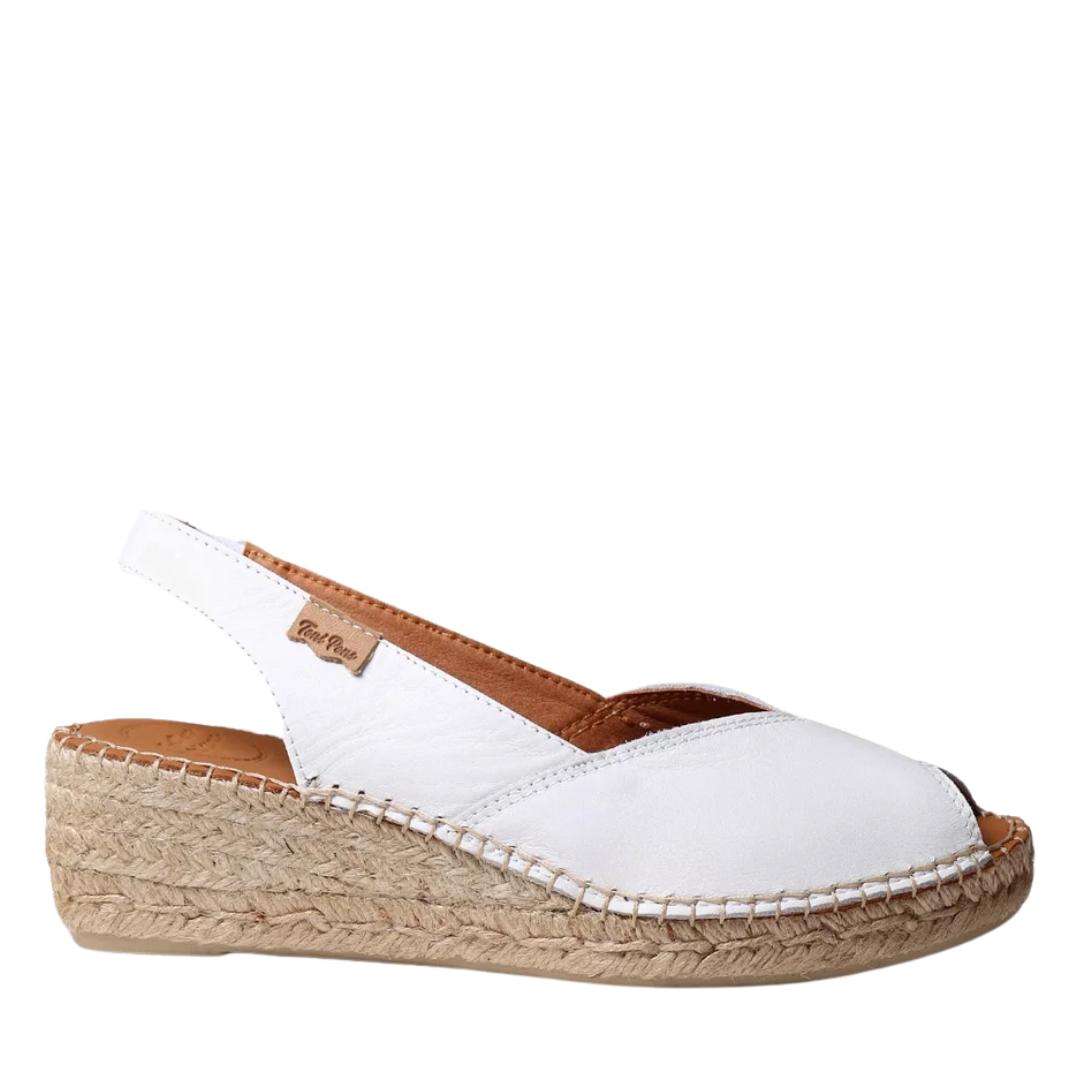 DAMES OPEN SCHOENEN-Wit leer