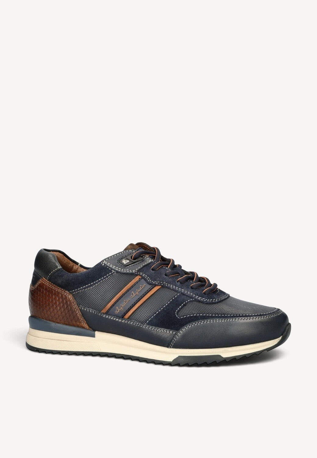 Heren veterschoenen-Blauw leer